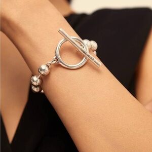 Sterling silver-plated bracelet with big beads